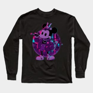 Cyber Samurai Mouse v Neon Long Sleeve T-Shirt